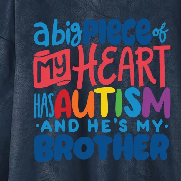 Proud Autism Brother Quote Autistic Awareness Saying Gift Proud Funny Gift Hooded Wearable Blanket