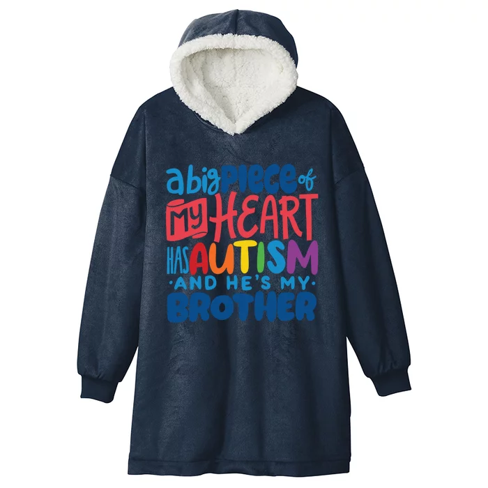 Proud Autism Brother Quote Autistic Awareness Saying Gift Proud Funny Gift Hooded Wearable Blanket