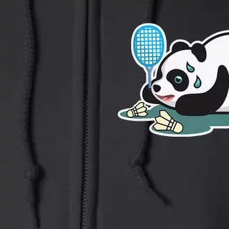 Panda Animals Badminton Shuttlecocks Full Zip Hoodie