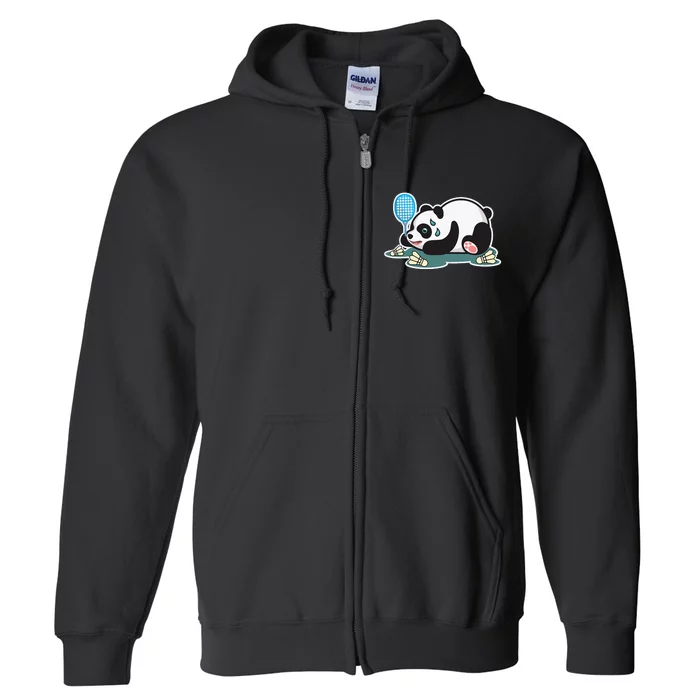 Panda Animals Badminton Shuttlecocks Full Zip Hoodie