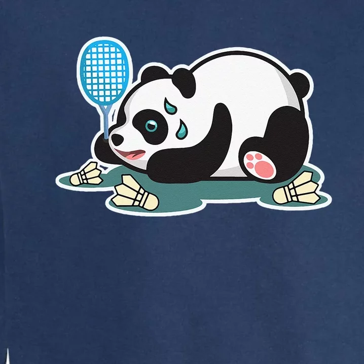 Panda Animals Badminton Shuttlecocks Garment-Dyed Sweatshirt