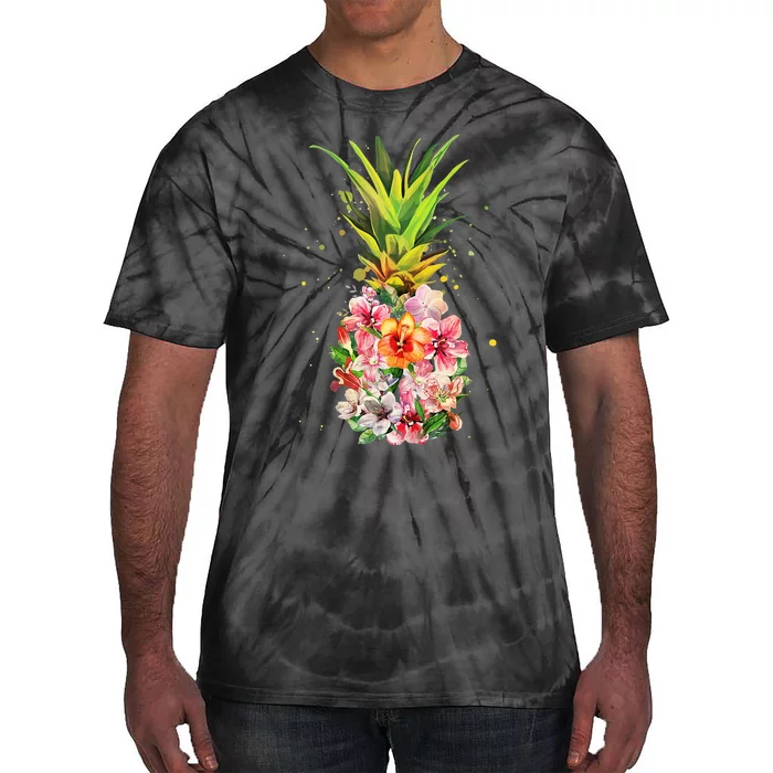 Pineapple Aloha Beaches Hawaiian Flowers Hawaii Summer Gifts Tie-Dye T-Shirt