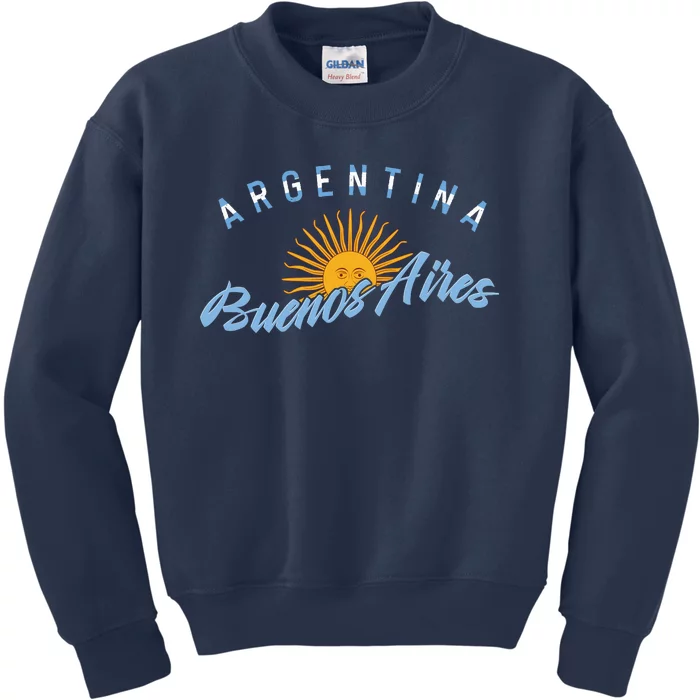 Proud Argentinian Buenos Aires Fan Argentina Country Descent Kids Sweatshirt