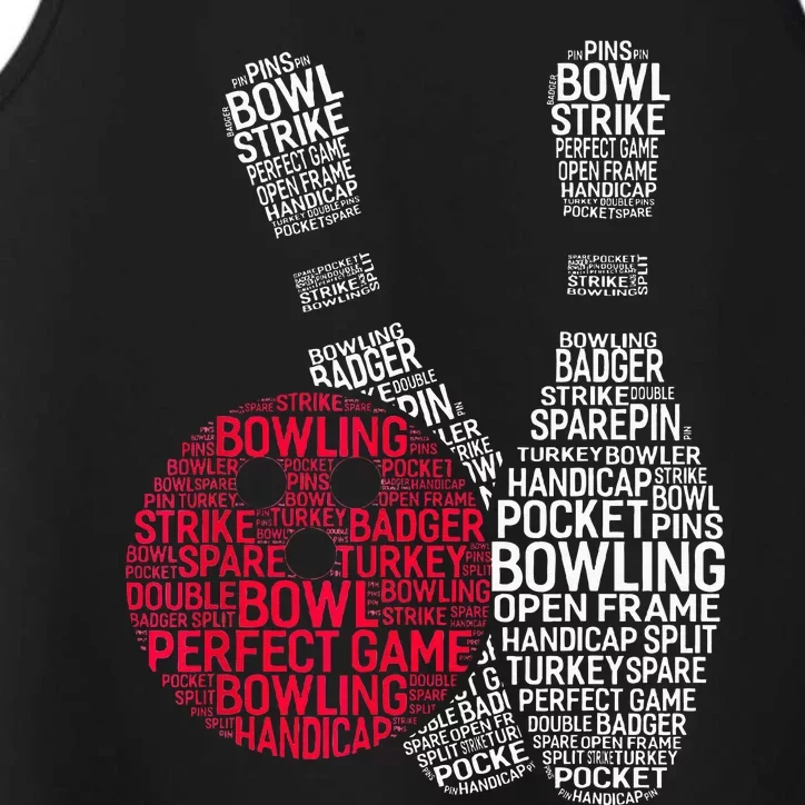 Phonetic Alphabet Bowling Pin Word Cloud Funny Bowling Performance Tank