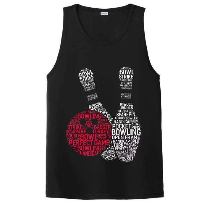 Phonetic Alphabet Bowling Pin Word Cloud Funny Bowling Performance Tank