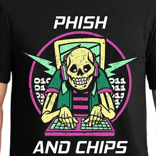 P.H.I.S.H And Chips Funny Hacker Pajama Set