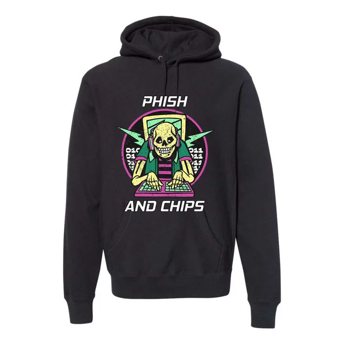 P.H.I.S.H And Chips Funny Hacker Premium Hoodie