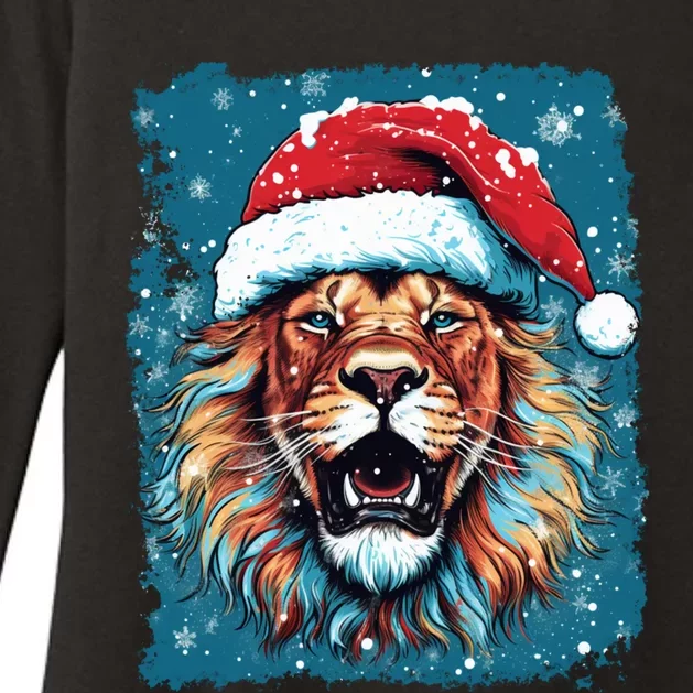 Pop Art Christmas Lights Lion Gift Womens CVC Long Sleeve Shirt