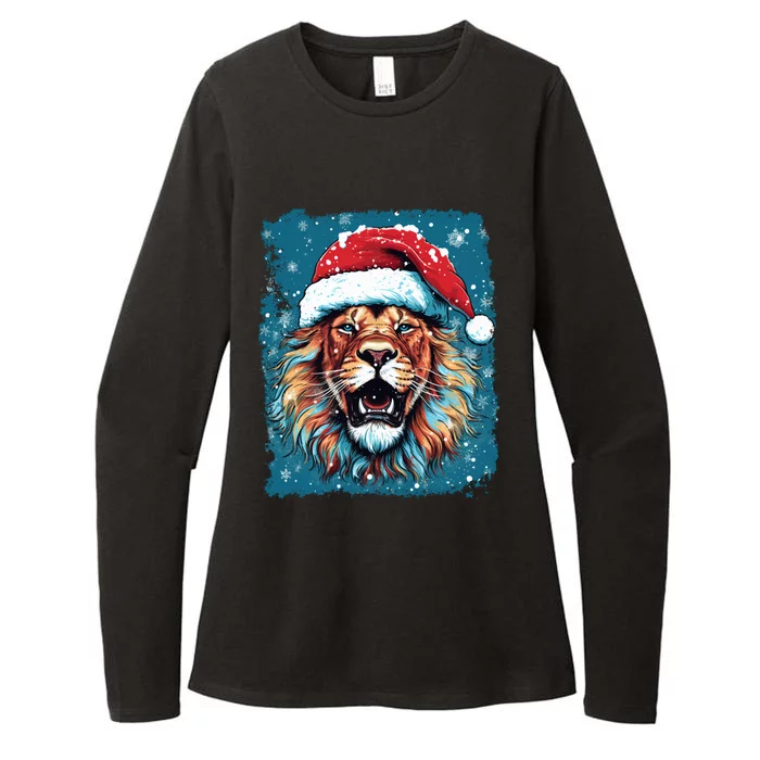 Pop Art Christmas Lights Lion Gift Womens CVC Long Sleeve Shirt