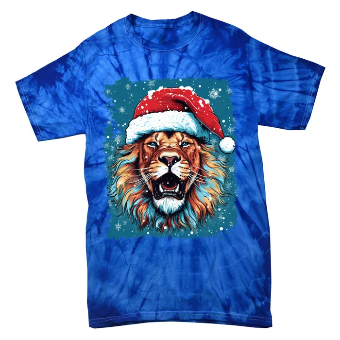 Pop Art Christmas Lights Lion Gift Tie-Dye T-Shirt