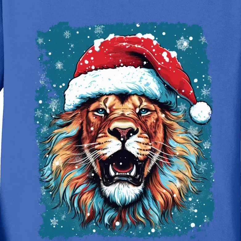 Pop Art Christmas Lights Lion Gift Kids Long Sleeve Shirt