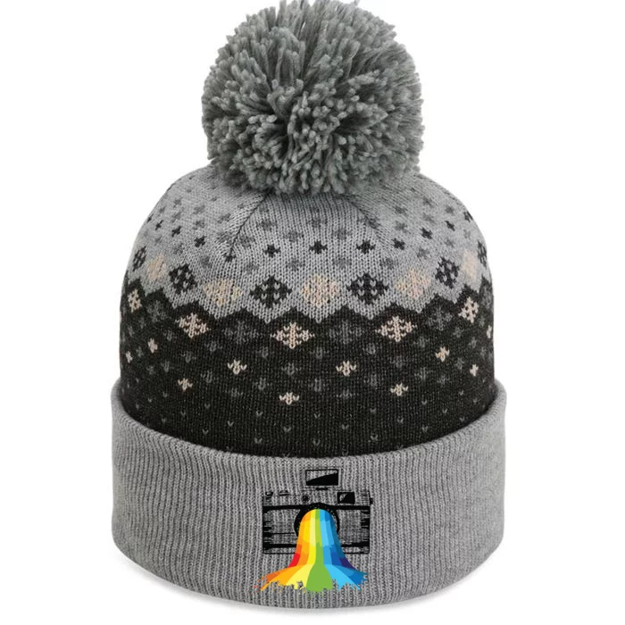 Photography Art Camera Rainbow Photographer Gift The Baniff Cuffed Pom Beanie