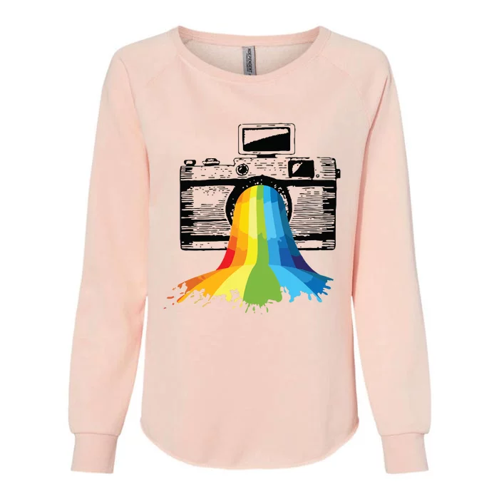 Photography Art Camera Rainbow Photographer Gift Womens California Wash Sweatshirt