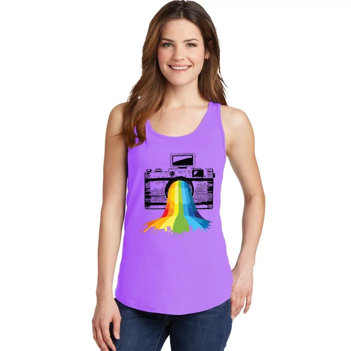 Photography Art Camera Rainbow Photographer Gift Ladies Essential Tank