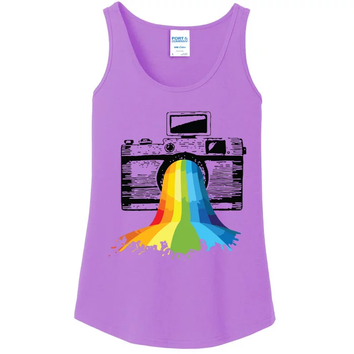 Photography Art Camera Rainbow Photographer Gift Ladies Essential Tank