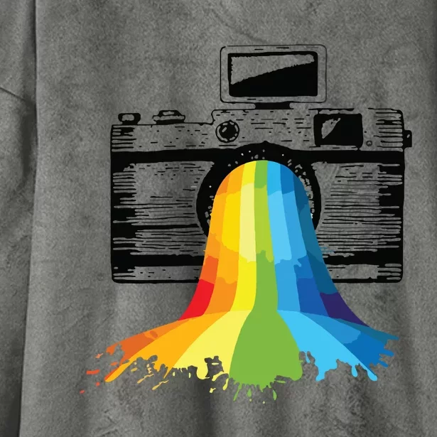 Photography Art Camera Rainbow Photographer Gift Hooded Wearable Blanket