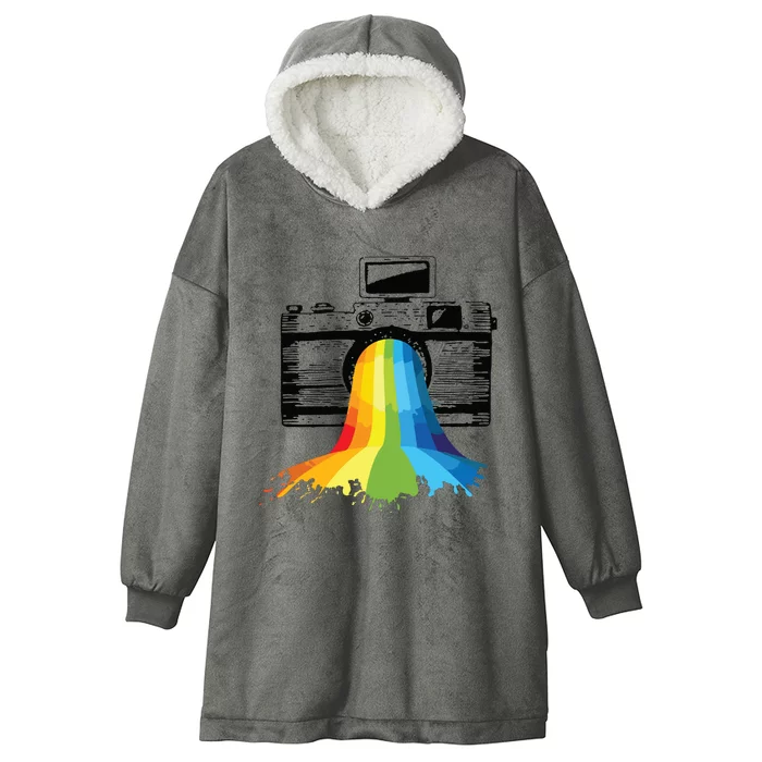 Photography Art Camera Rainbow Photographer Gift Hooded Wearable Blanket