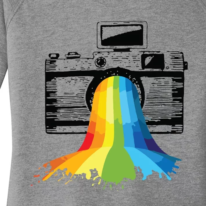 Photography Art Camera Rainbow Photographer Gift Women's Perfect Tri Tunic Long Sleeve Shirt