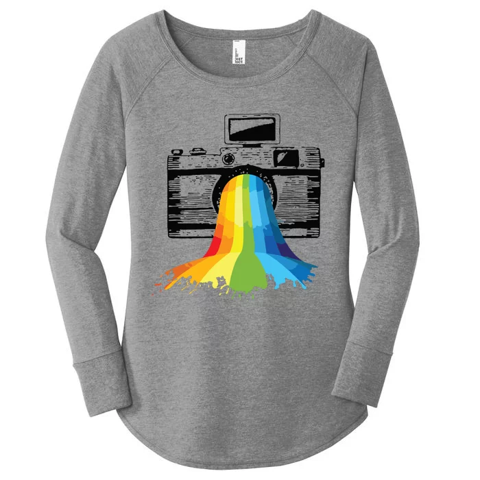 Photography Art Camera Rainbow Photographer Gift Women's Perfect Tri Tunic Long Sleeve Shirt