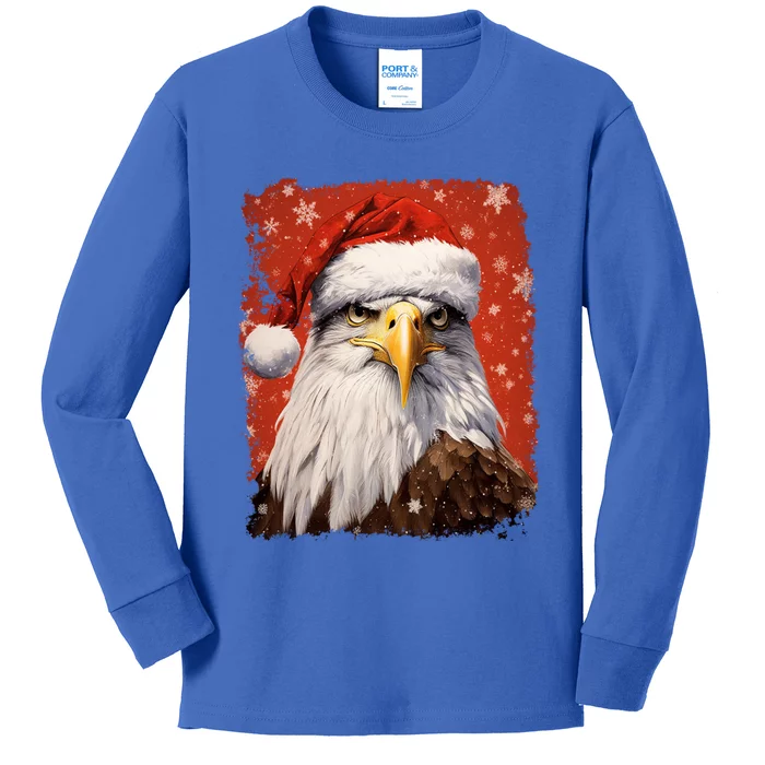 Pop Art Colorful Christmas Bald Eagle Gift Kids Long Sleeve Shirt