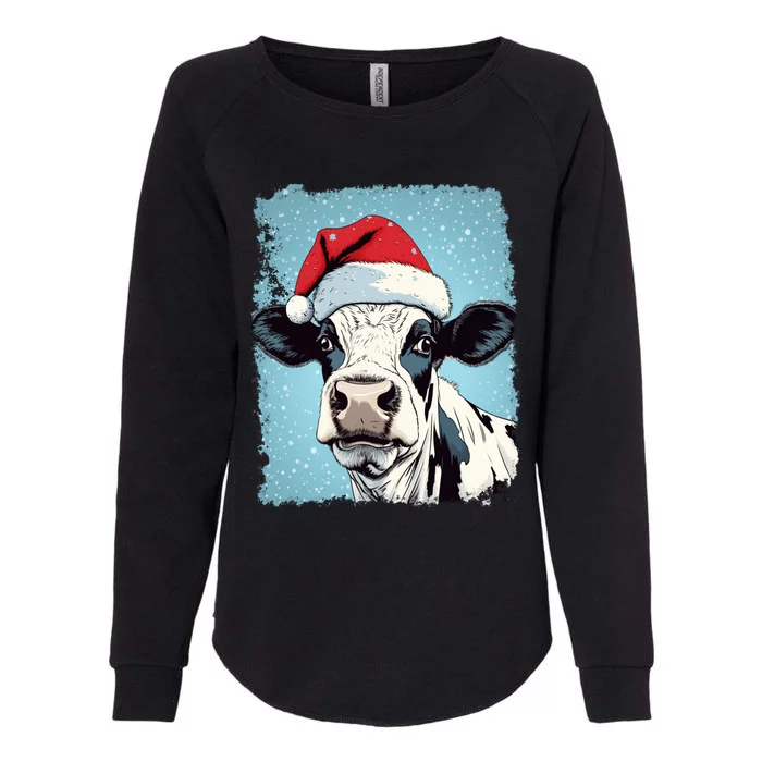 Pop Art Colorful Cow Christmas Gift Womens California Wash Sweatshirt