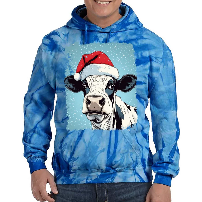 Pop Art Colorful Cow Christmas Gift Tie Dye Hoodie