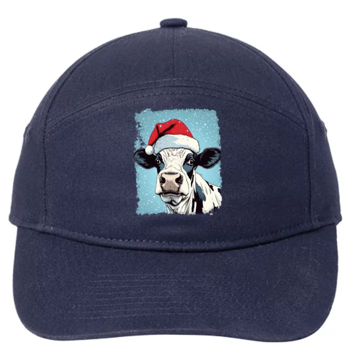 Pop Art Colorful Cow Christmas Gift 7-Panel Snapback Hat