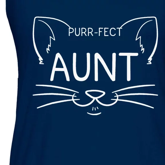 Purrfect Aunt Cat Owner Kitty Best Aunties Whiskers Ladies Essential Flowy Tank