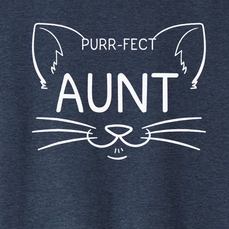 Purrfect Aunt Cat Owner Kitty Best Aunties Whiskers Women's Crop Top Tee