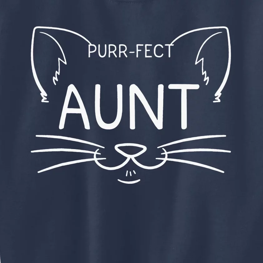 Purrfect Aunt Cat Owner Kitty Best Aunties Whiskers Kids Sweatshirt