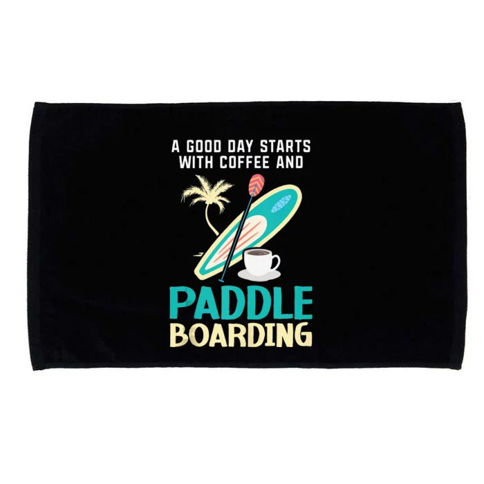 Paddleboard And Coffee Standup Paddleboarding Caffeine Microfiber Hand Towel