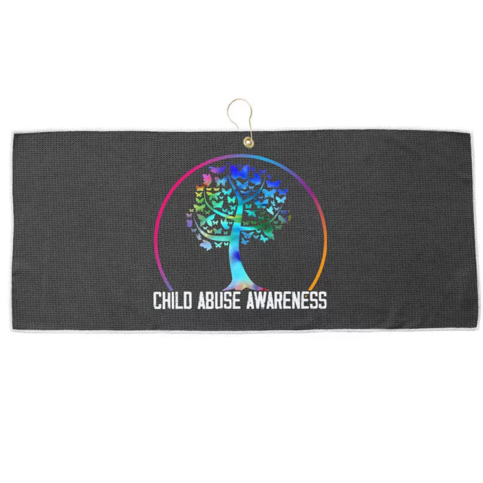 Protect All Child Abuse Prevention Awareness Month Large Microfiber Waffle Golf Towel