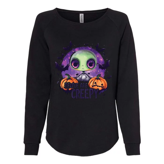 People Are Creepy Halloween Season Womens California Wash Sweatshirt