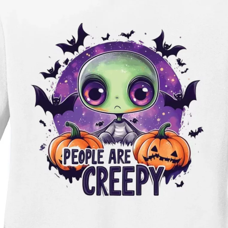 People Are Creepy Halloween Season Ladies Long Sleeve Shirt