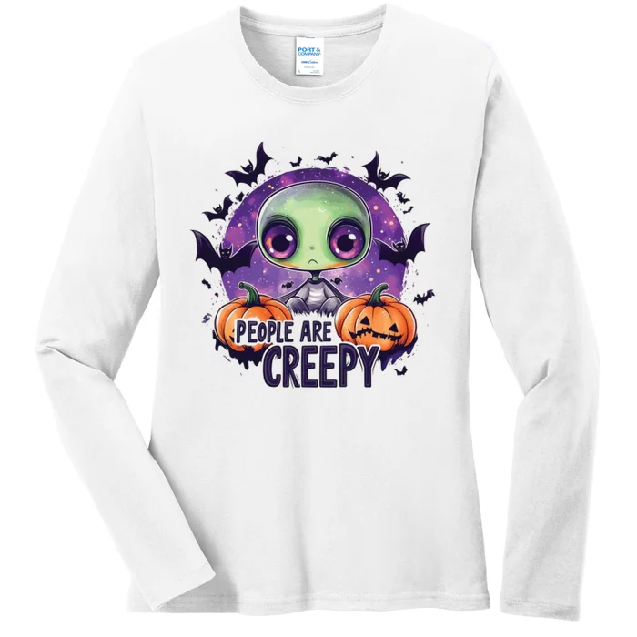 People Are Creepy Halloween Season Ladies Long Sleeve Shirt