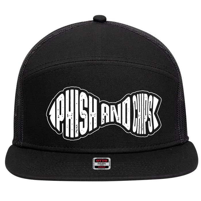 Phish And Chips, Hacker 7 Panel Mesh Trucker Snapback Hat