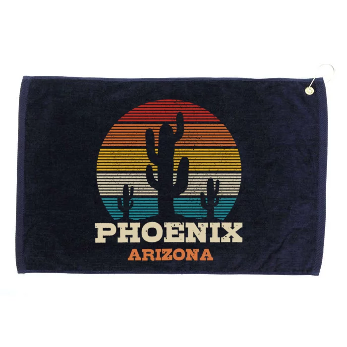 Phoenix Arizona Cactus Vintage Retro Desert Souvenir Gift Grommeted Golf Towel