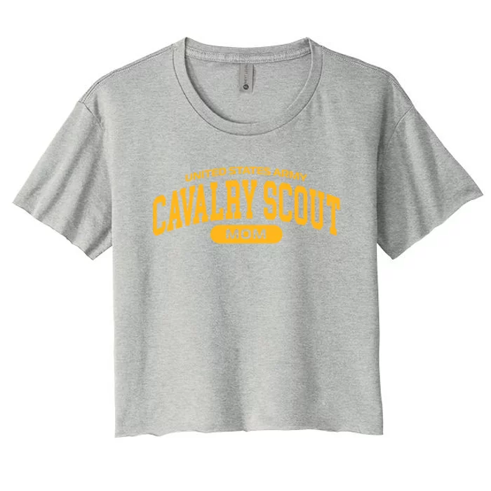 Proud Army Cavalry Scout Mom Funny Gift Women's Crop Top Tee