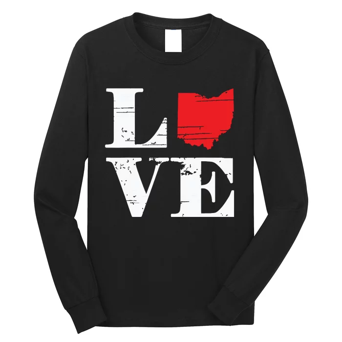 Proud America Citizen State Flag Land Map Love Ohio Long Sleeve Shirt