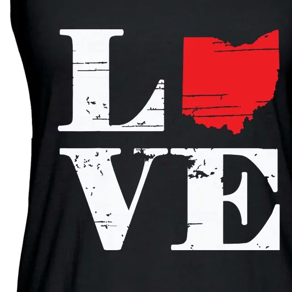 Proud America Citizen State Flag Land Map Love Ohio Ladies Essential Flowy Tank