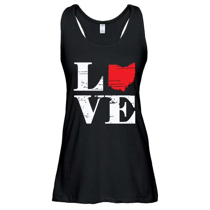 Proud America Citizen State Flag Land Map Love Ohio Ladies Essential Flowy Tank