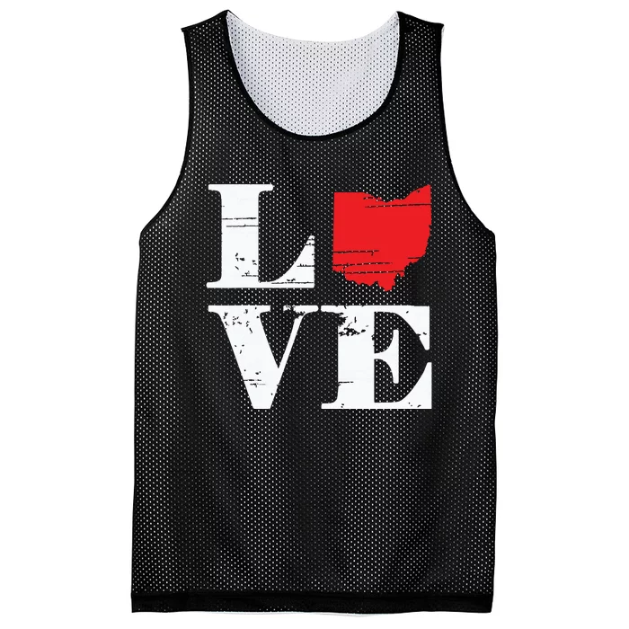 Proud America Citizen State Flag Land Map Love Ohio Mesh Reversible Basketball Jersey Tank