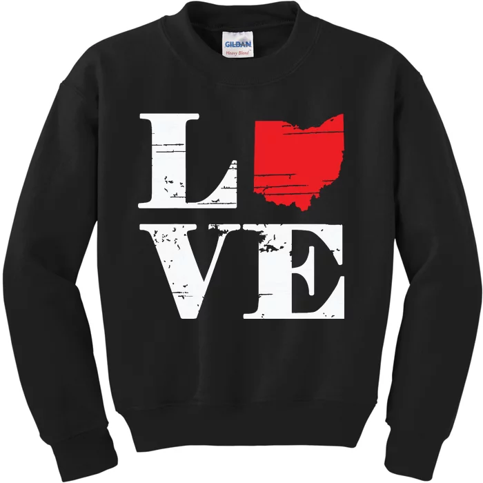 Proud America Citizen State Flag Land Map Love Ohio Kids Sweatshirt