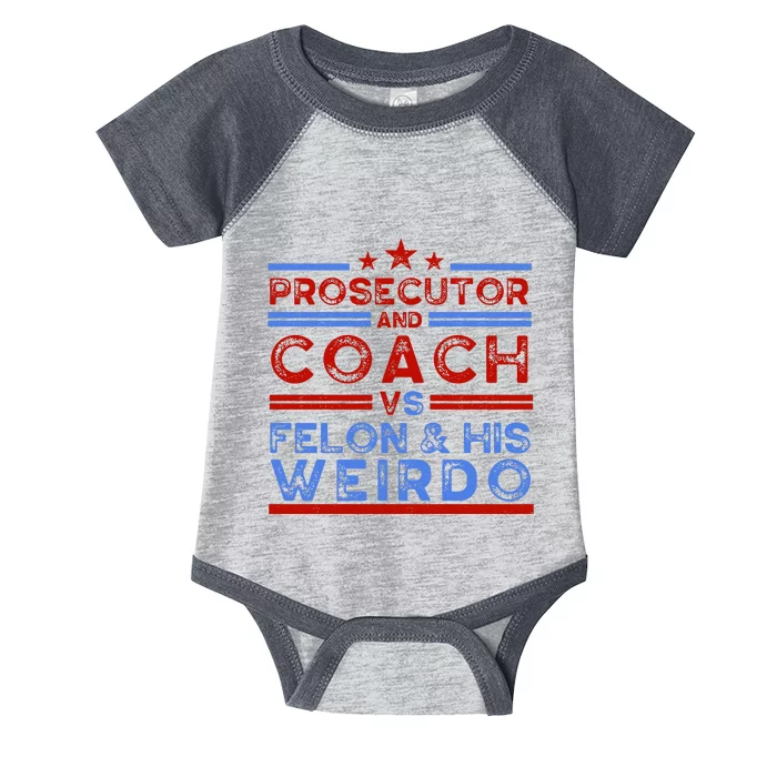 Prosecutor And Coach Vs Felon And His Weirdo Infant Baby Jersey Bodysuit