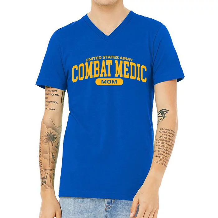 Proud Army Combat Medic Mom Gift V-Neck T-Shirt