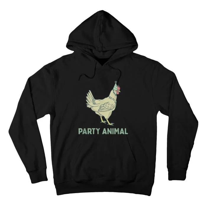 Party Animal Chicken Birthday, Chicken Birthday Tall Hoodie