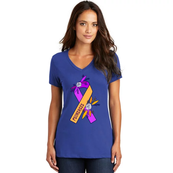 Psoriasis Awareness Cool Gift Women's V-Neck T-Shirt