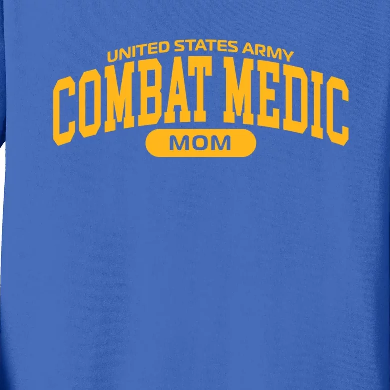 Proud Army Combat Medic Mom Gift Kids Long Sleeve Shirt