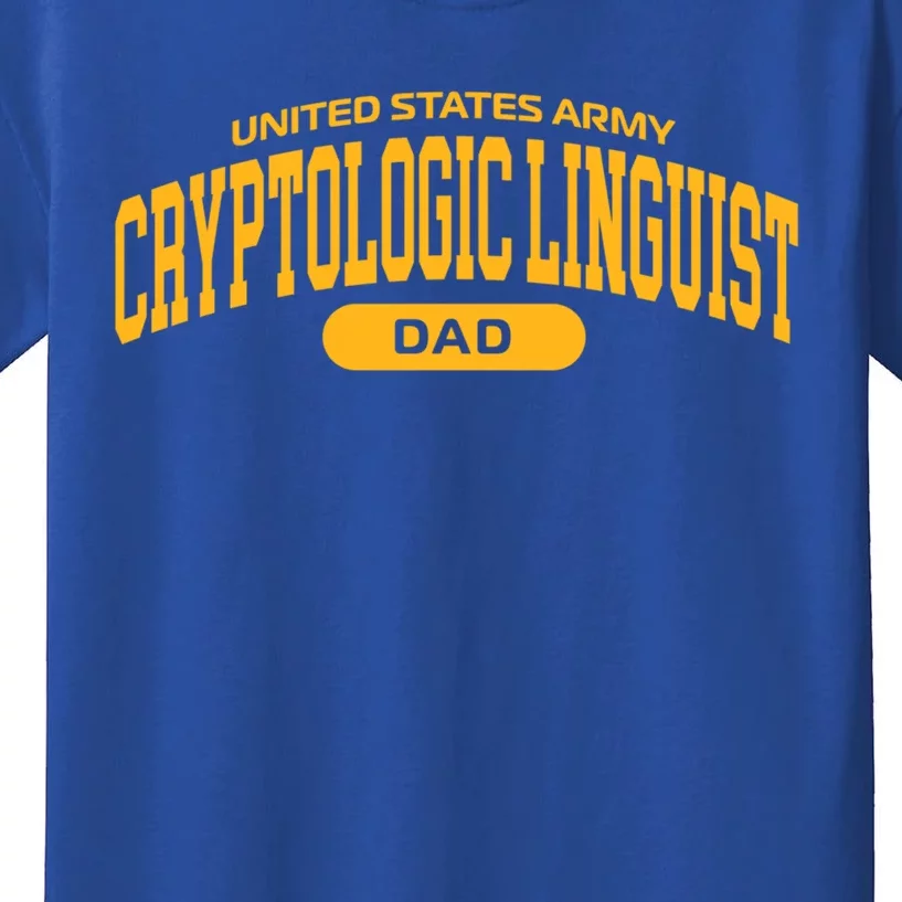 Proud Army Cryptologic Linguist Dad Gift Kids T-Shirt