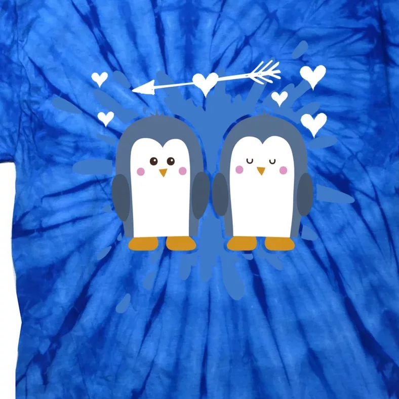 Penguin Animal Couple Valentine's Day Cute Gift Tie-Dye T-Shirt